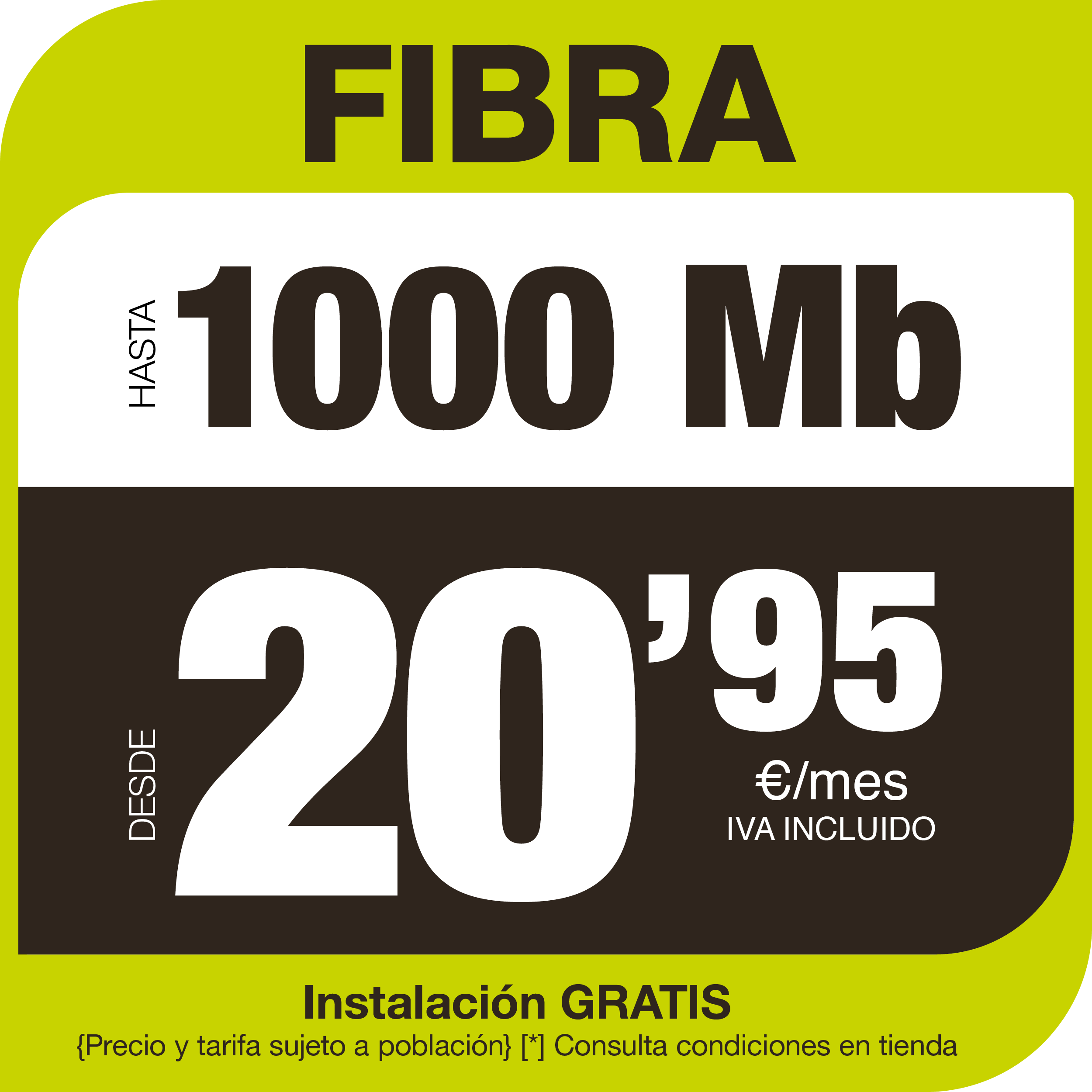 Tarifa Fibra 1000Mb